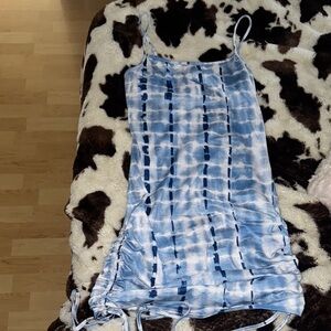 Blue and White Tie-Dye Dress summer / spring / beach dress women